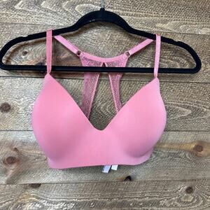 Victoria's Secret Padded Wire Free Push up Bra with Lace racerback Size 32DDD